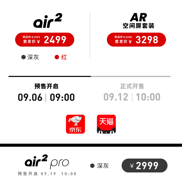 XREAL发布XREAL Air 2系列新品，显示佩戴体验进一步提升，高端款配备电